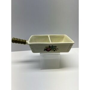 Metlox Poppytrail Provincial Fruit Green Divided Vegetable Bowl VTG 1960 EUC USA